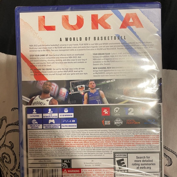 Nba2k22 for ps4. Not opened